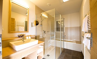 Badezimmer im Hotel Feldwebel